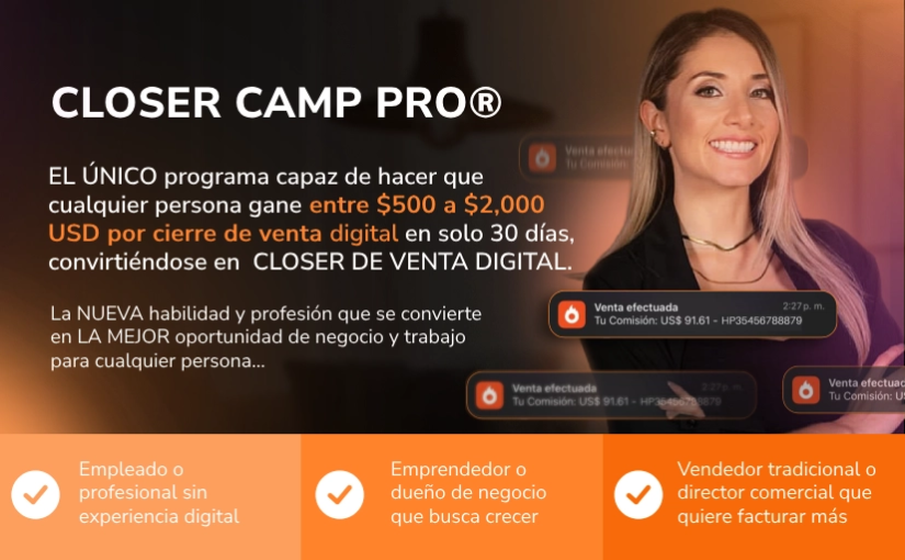 Curso de closer de ventas CloserCamp Pro